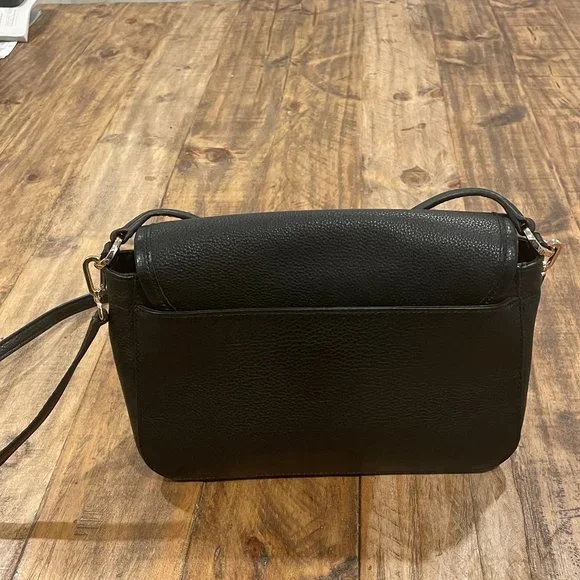 Tory Burch Britten pebbled Leather Crossbody in color Black - Picture 3 of 9